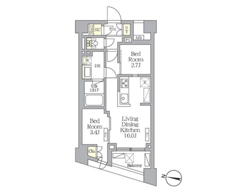 NOGATA RESIDENCE(2LDK/3階)の間取り写真