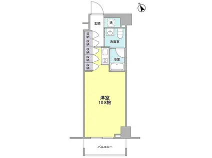 セントラル白楽(ワンルーム/3階)の間取り写真