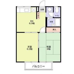 エステートピア築山二番館(2DK/2階)の間取り写真