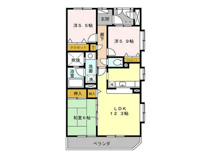 エミネンス長久保(3LDK/2階)の間取り写真