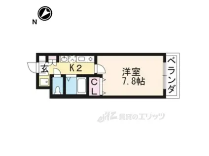 アネックス明星Ⅲ(1K/2階)の間取り写真