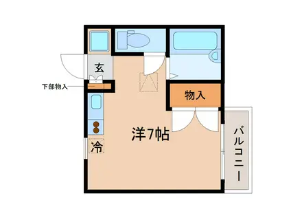 ルミナス保春院(ワンルーム/2階)の間取り写真