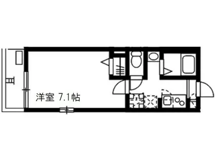 GLANZ川崎(1K/3階)の間取り写真