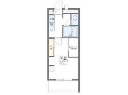 レオパレス駒場東大前(1K/2階)の間取り写真