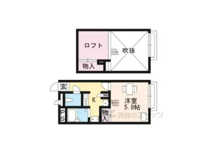 レオパレス愛(1K/2階)の間取り写真