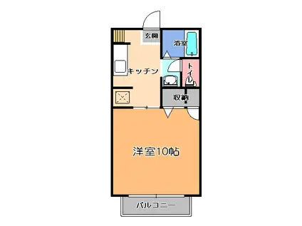 ひがしハイツワンC(1K/1階)の間取り写真