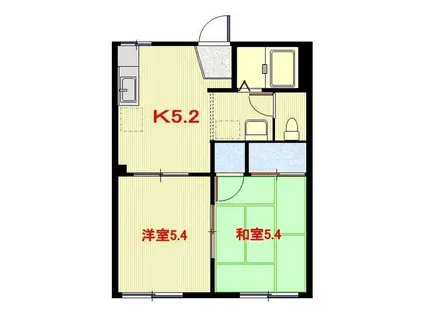 ボナールII(2K/2階)の間取り写真