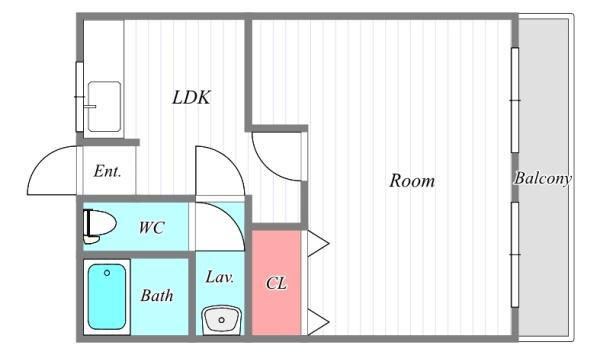 第2クリスタルハイツ(1LDK/1階)の間取り写真