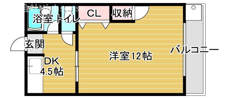 蒲生1丁目マンション(1DK/4階)の間取り写真