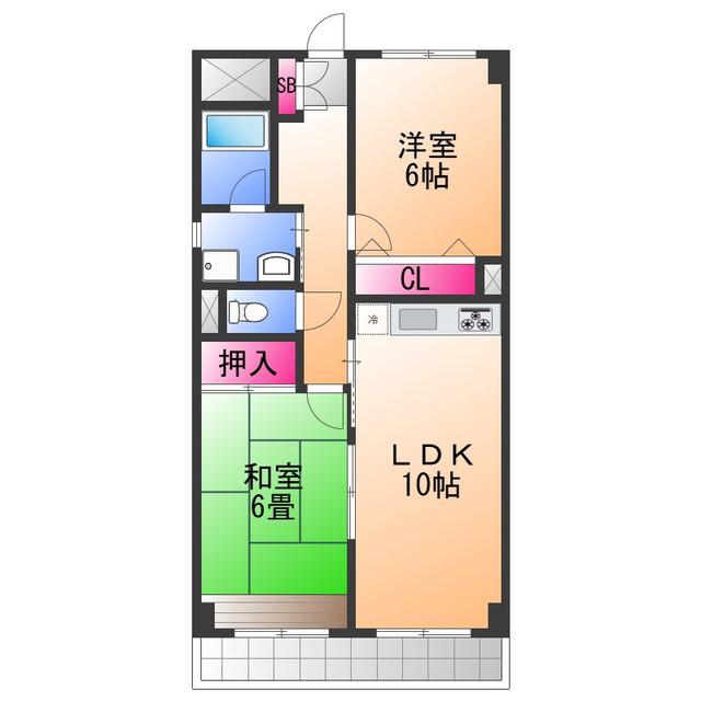 光明池サニーハイツ(2LDK/1階)の間取り写真