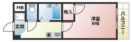 シングルマンション二見(ワンルーム/3階)の間取り写真