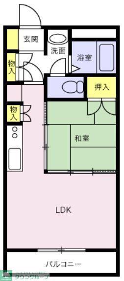 高砂ハイツ石原2(1LDK/3階)の間取り写真