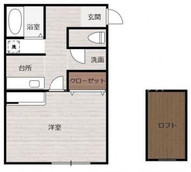 マグハウス(1K/1階)の間取り写真