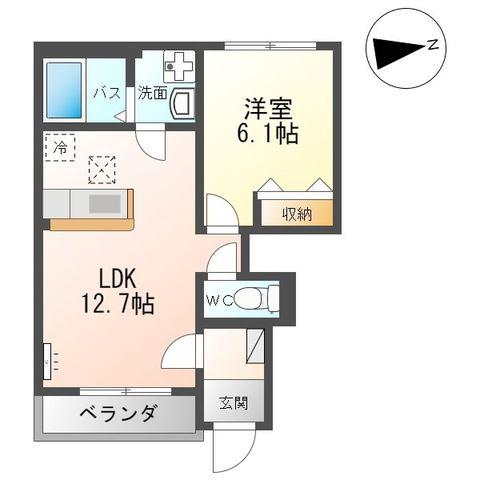 クレストール・K(1LDK/1階)の間取り写真