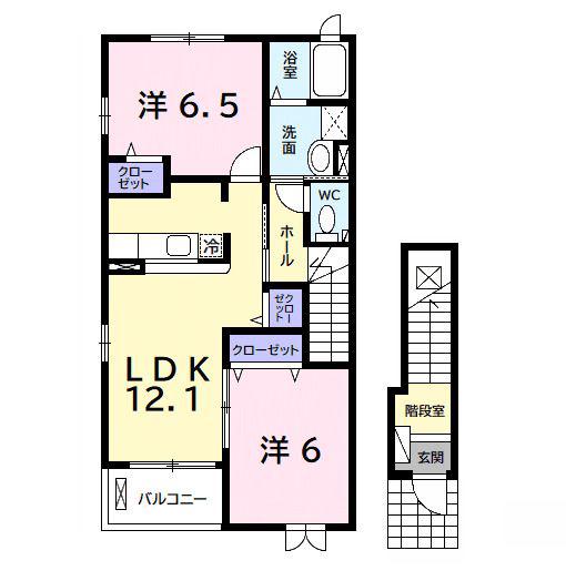 サンウエスト(2LDK/2階)の間取り写真