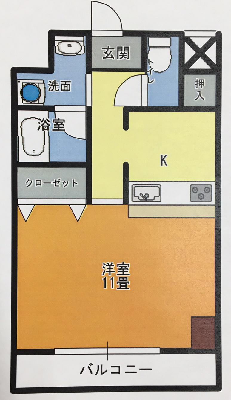 グランドパレスNS-6(1K/3階)の間取り写真