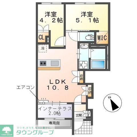 ノイエプルーシア(2LDK/1階)の間取り写真
