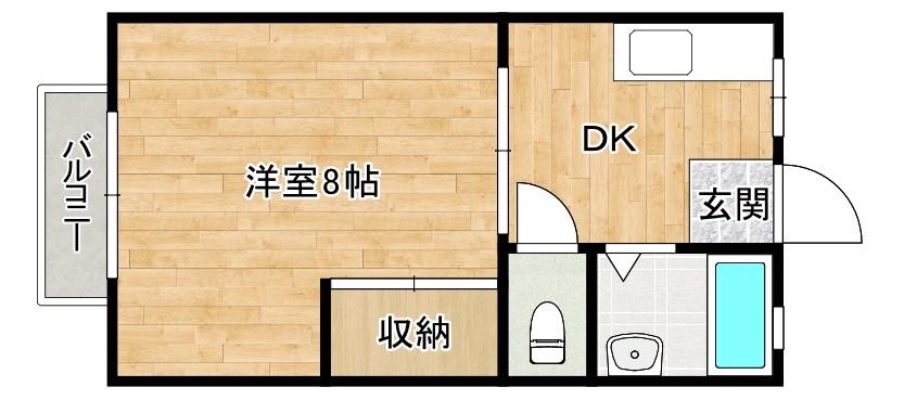 パナハイツ若園(1DK/2階)の間取り写真