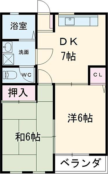 エール1(2DK/1階)の間取り写真