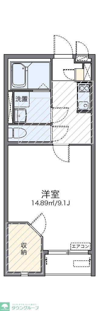 レオネクスト矢シ塚A(1K/1階)の間取り写真