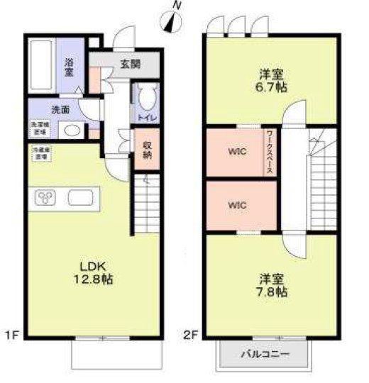 フォレストガーデン稲毛(2LDK/1階)の間取り写真