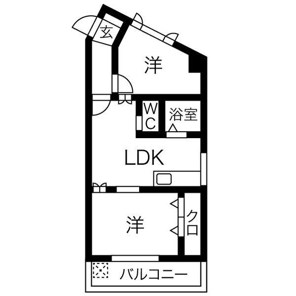 桜通サンダイマンション(2LDK/8階)の間取り写真
