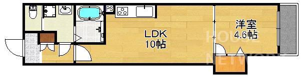 JMメゾン御所西(1LDK/3階)の間取り写真
