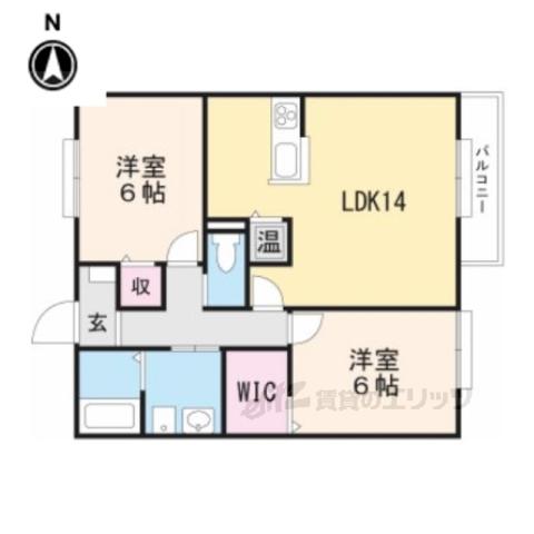 あやめ池 ネイビーヒルズ(2LDK/2階)の間取り写真