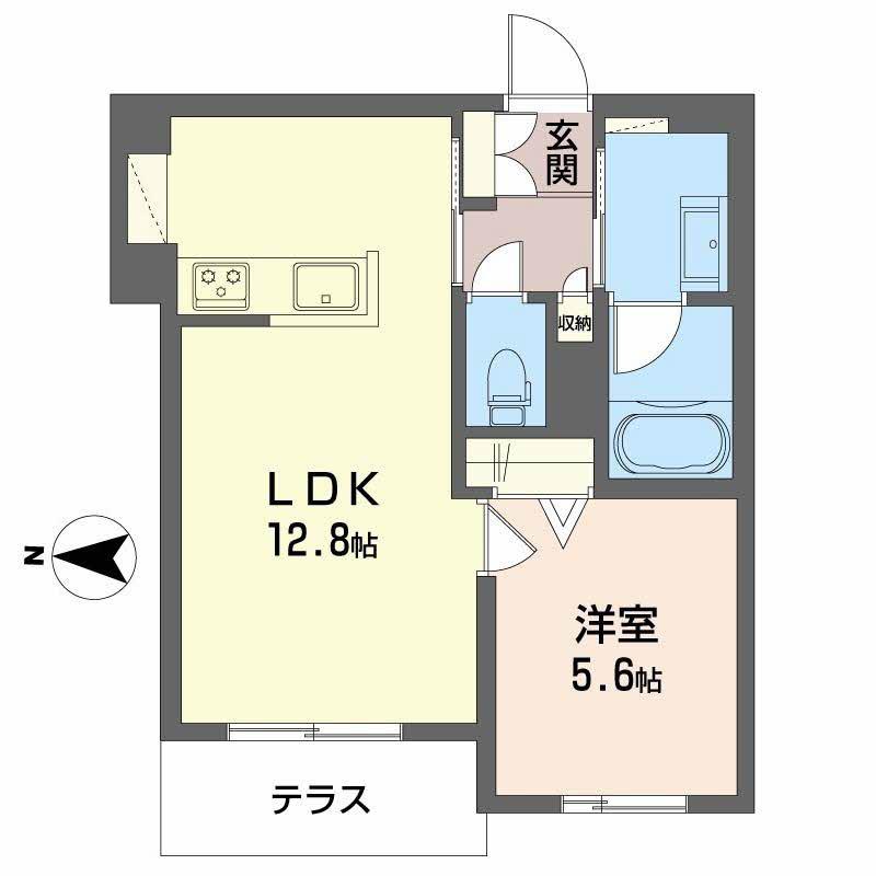 シャーメゾン静永(1LDK/1階)の間取り写真