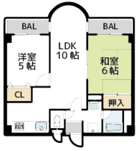 リヴィエール川西(2LDK/3階)の間取り写真