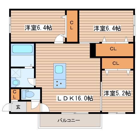 FORESTA FUSHIMI(3LDK/3階)の間取り写真