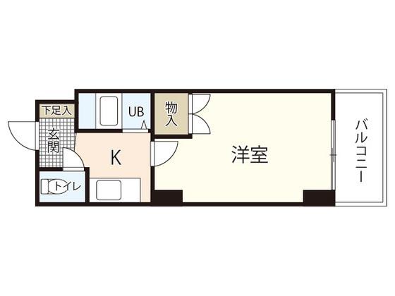 カルティエ城北通(1K/4階)の間取り写真