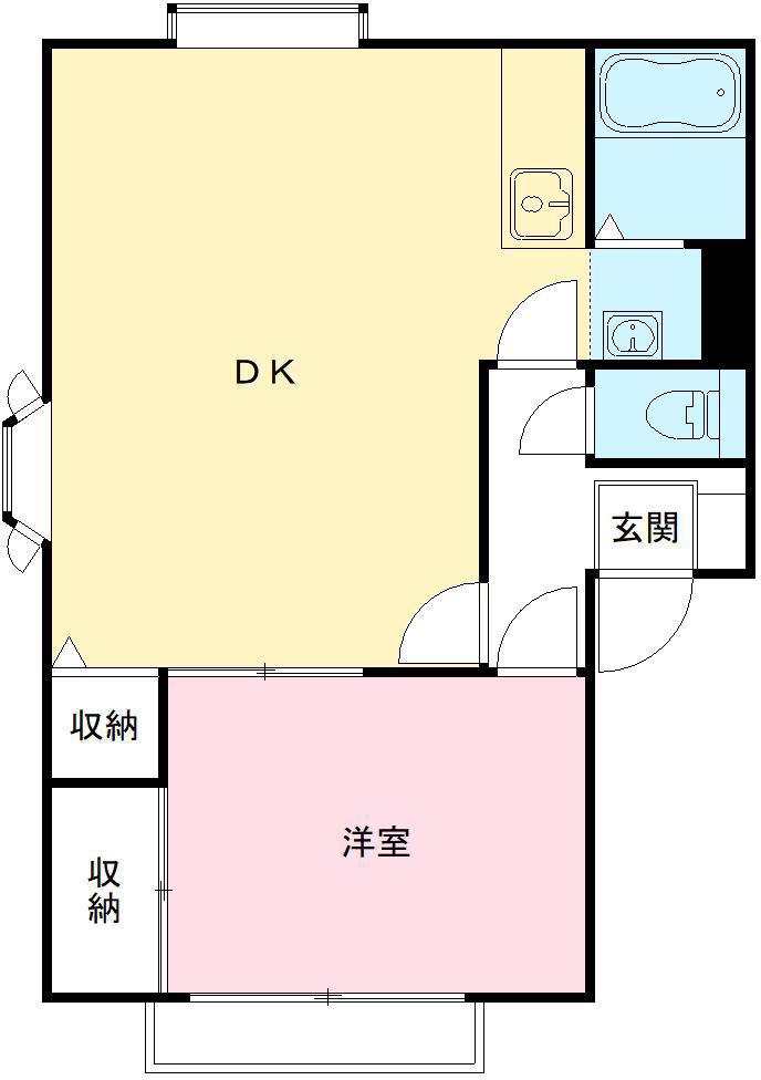 サンライフ古川(1LDK/2階)の間取り写真