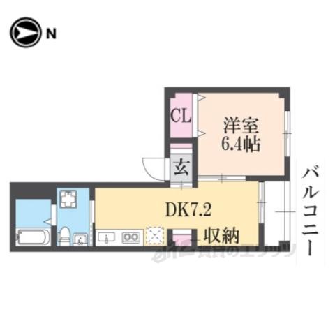 メゾンアーサー(1DK/2階)の間取り写真