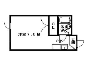 シャトーグランデ(1K/4階)の間取り写真