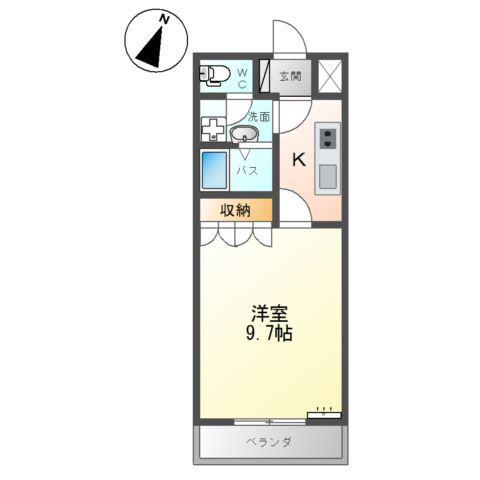 サンローズ(1K/1階)の間取り写真