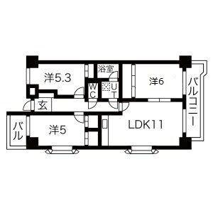エルパティオ滝ノ水(3LDK/4階)の間取り写真