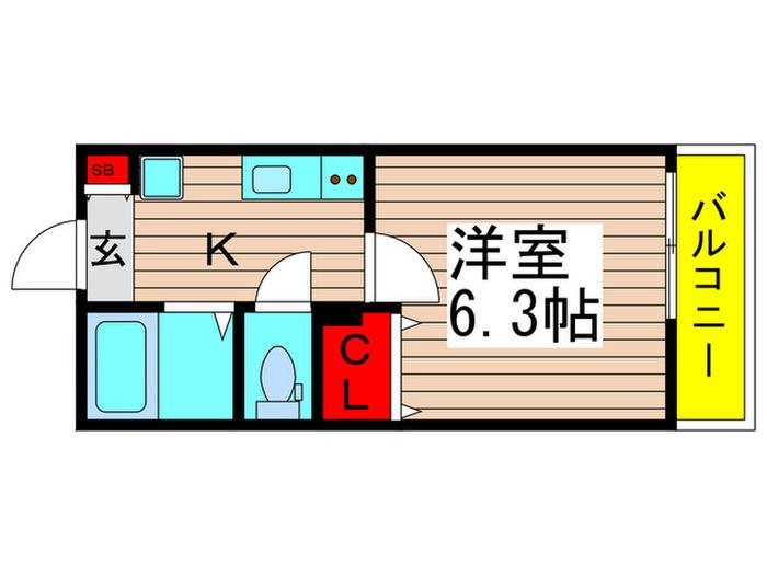 エーデルハイム(1K/1階)の間取り写真