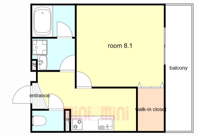 KTIレジデンス福町B(1K/1階)の間取り写真