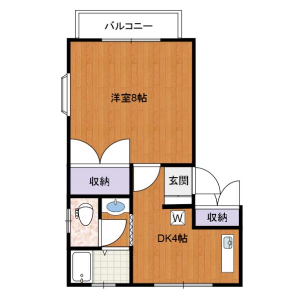エルヴィーナ宮津台B(1DK/2階)の間取り写真