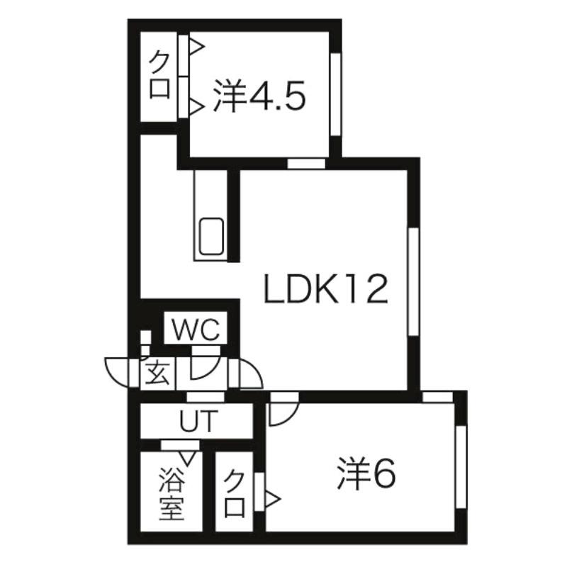 ラ・シュエット発寒(2LDK/2階)の間取り写真