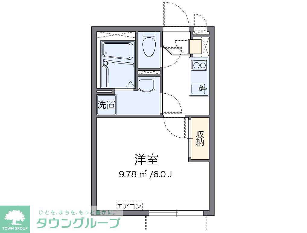 クレイノラメールエムズ(1K/1階)の間取り写真
