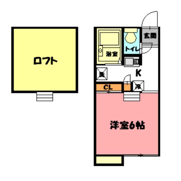 グランマ(1K/2階)の間取り写真