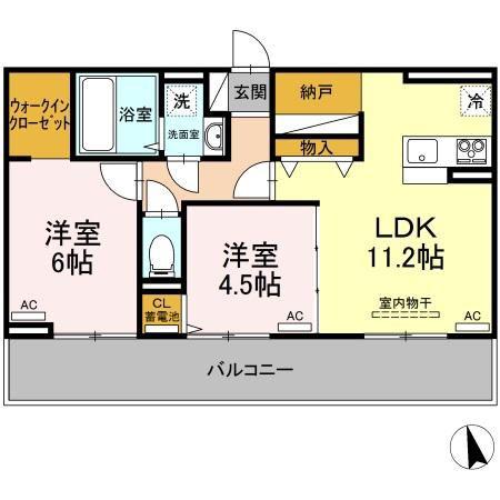 サンセール問屋町(2LDK/3階)の間取り写真