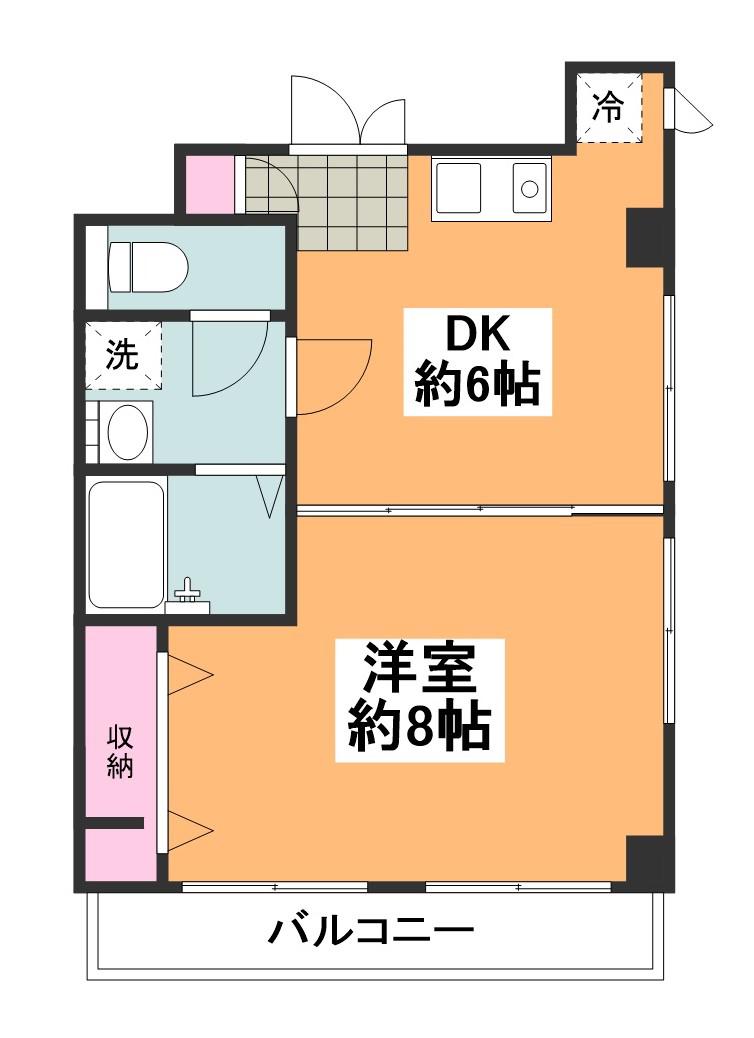 宝鈴ビル(1DK/2階)の間取り写真