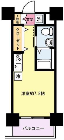 クラリッサ川崎イースト(ワンルーム/8階)の間取り写真