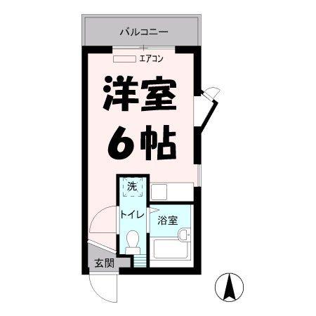 ハイムシマ(ワンルーム/3階)の間取り写真