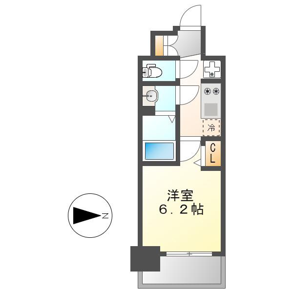 プレサンス鶴舞パーク&ステーション(1K/9階)の間取り写真