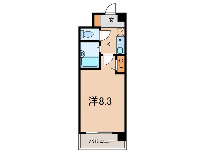 クレセントヒル・イースト(1K/2階)の間取り写真
