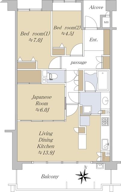 新千里桜ヶ丘メゾンシティー四番館(3LDK/15階)の間取り写真